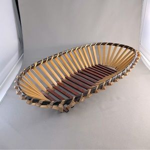 Vintage Oval Bamboo Bread Basket